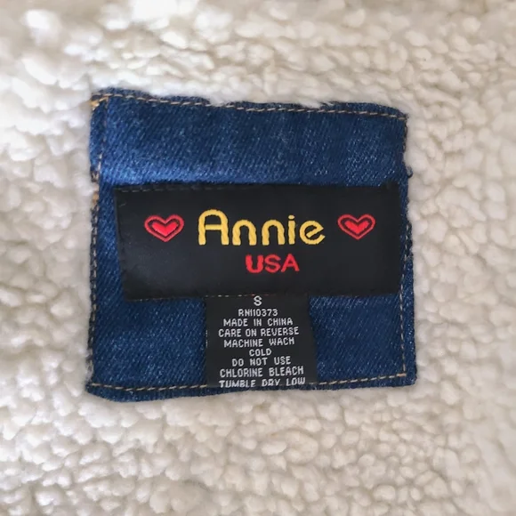 Annie Blue Denim Jacket with Sherpa Lining, Small Jacket - Picture 9 of 11